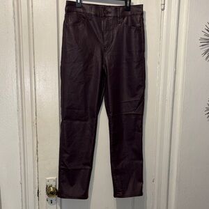 Express Cropped Faux Leather Pants in Dark Brown